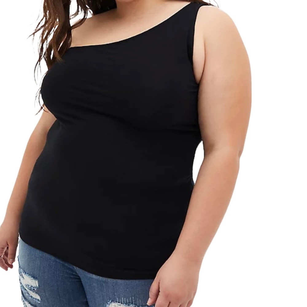 torrid Black One Shoulder Foxy Knit Top 4X
